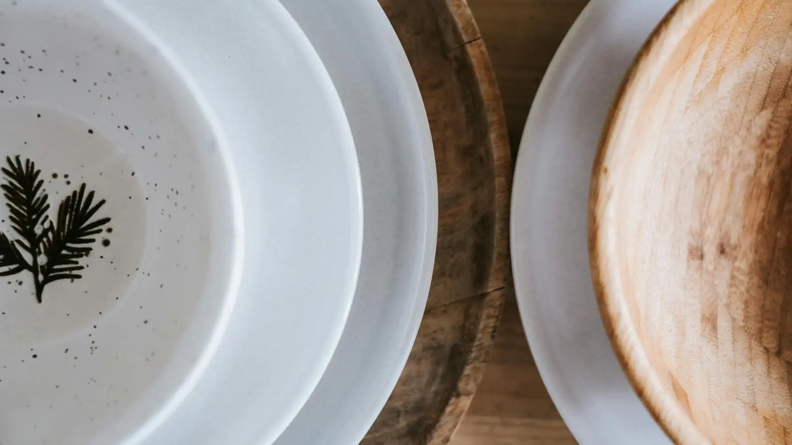 Bamboo tableware on a dining table