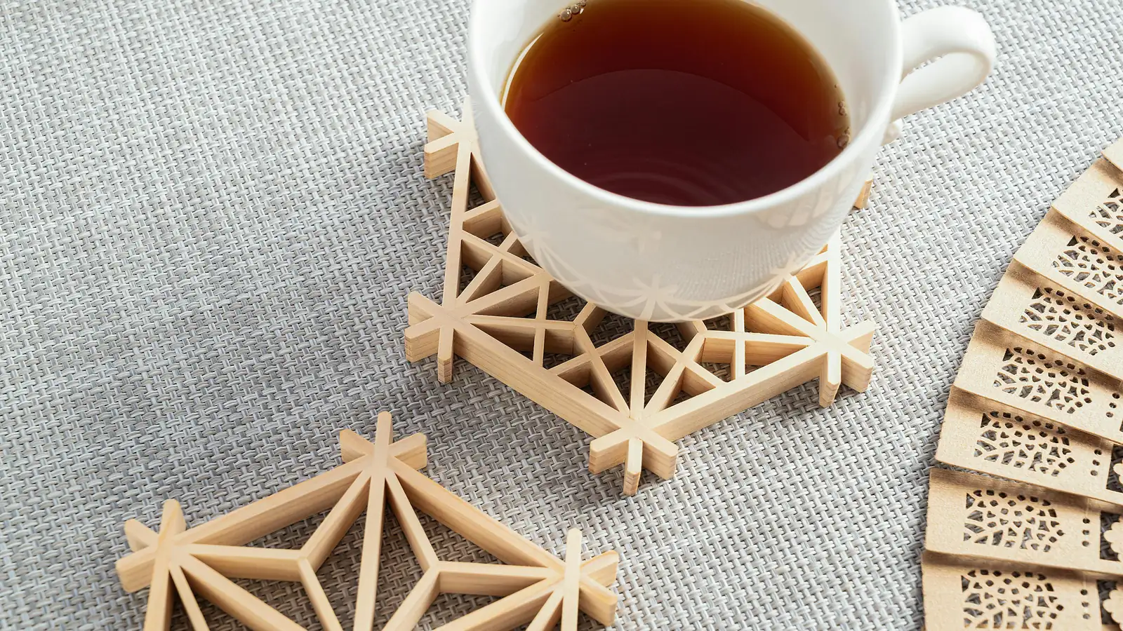 Round bamboo drink coasters